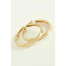 SiHako Kare Noktalı Halka Küpe 5,5 cm