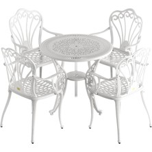 Ivf Beyaz Yuvarlak Masa + 4'lü Istanbul Sandalye