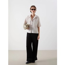 Lc Waikiki Yeni Sezon Beli Lastikli Dokulu Geniş Paça Kadın Pantolon