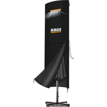 Storemax Uslucanmarketplace Haegs Bahçe Şemsiye Kılıfı, Veranda Parasol Konsol Şemsiyesi Brandası, Koruma Örtüsü, Su Geçirmez, Hava Koşullarına Dayanıklı Bahçe Gölgelik Güneşlik Örtüsü (240-57/57 Cm) Siyah