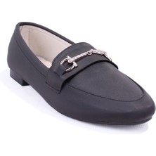 Dagoster DZA07-147404  Siyah Saten Günlük Babet Kadın Ayakkabı