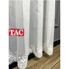 Farbateks Çiçek Işlemeli Ütü Istemeyen Kırışmaz 2kat Pileli Tül Perde