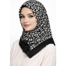 Sinem Emprime Koton Eşarp -  Siyah / BEYAZ-6292-03