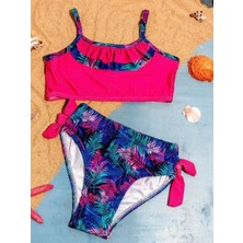 Elayza Fırfırlı Fiyonklu Kız Çocuk Ikili Mayo Set - Bikini Takımı