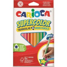 Toyfest Carioca Supercolor Maxi Üçgen Kuru Boya Kalemi 12 Renk