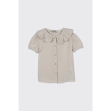 Panço Kız Bebek Yumuşak Dokulu Müslin Bej Gömlek