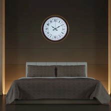 Bucuks Mey Ithalat® Kahverengi Motifli 36 cm Duvar Saati