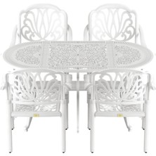 Ivf Beyaz Oval Masa + 4'lü Bursa Sandalye