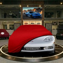 ULTRASHOP Chevrolet Corvette C6 Zr1 (2009-2013) Kırmızı Kumaş Oto Branda Araca Özel Penye Araba Brandası Araç Örtüsü