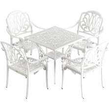 Ivf Beyaz Kare Masa + 4'lü Bursa Sandalye