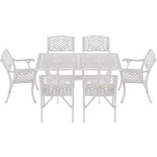 Ivf Beyaz Dikdörtgen Masa + 6'lı Cunda Sandalye