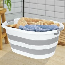 Storemax Uslucanmarketplace Katlanabilir Silikon Çamaşır Sepeti, Akordiyon Tasarım, Taşınabilir Düzenleyici (Gri, 38 Litre)