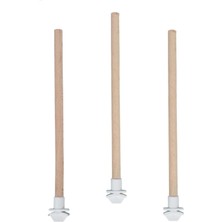 Storemax Uslucanmarketplace 3'lü Ahşap Pürüzsüz Muhabbet Kuşu Tüneği 25 cm