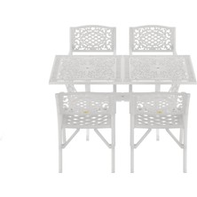 Ivf Beyaz Dikdörtgen Masa + 4'lü Cunda Sandalye