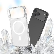 iPhone 17 Pro Kılıf M-Safe Uyumlu Metal Kamera Çerçeveli Airbag Lenyes CK221 Sert Pc Kapak Şeffaf