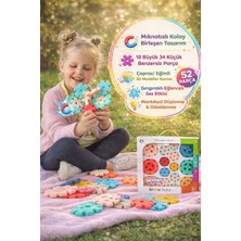 Toyfest Magnetic Kar Tanesi Yapı Blokları Manyetik 52 Parça (18 Büyük 34 Küçük) 3+ Eğitici