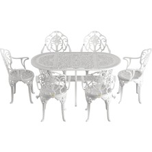 IVF BEYAZ OVAL MASA + 6'LI ISPARTA SANDALYE TAKIMI