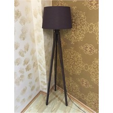 Allians Şık Ahşap Tripod Lambader, Konik Başlık, Kahve Kahverengi, Modern Tasarım