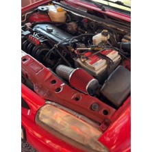 Carlone Ford Escort Uyumlu Spor Açık Hava Filtresi Krom Başlı Kırmızı Renk