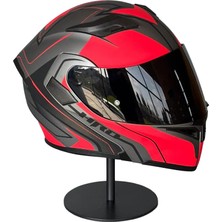 Scharf 902 Çene Açılır Motosiklet Kaskı – Güneş Gözlüklü (Smoke Vizörlü) Az Red