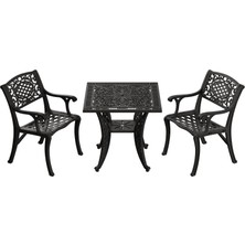 Ivf Siyah  Kare Masa + 2'li Cunda Sandalye