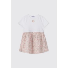Panço Kız Bebek Yaka Detaylı Pembe Elbise