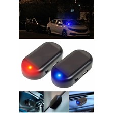Toyfest Araç Için Caydırıcı Solar Enerji Şarj Olan  Güçlü Yapışkanlı Mini Fake Alarm Mavi Işık