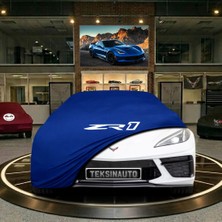 ULTRASHOP Chevrolet Corvette C8 Stingray (2020-2023) Mavi Kumaş Oto Branda Araca Özel Penye Araba Brandası Araç Örtüsü