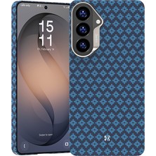 Galaxy S26 Plus Uyumlu Kılıf M-Safe Şarj Özellikli Benks Armorair Armorgrid Serisi Kevlar Kapak Mavi