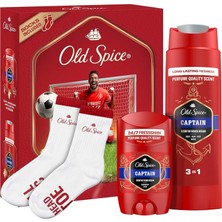 Storemax Uslucanmarketplace Old Spice Footballer Hediye Seti: Captain Deodorant Stick 50 Ml, Duşjeli 250 ml ve Çorap