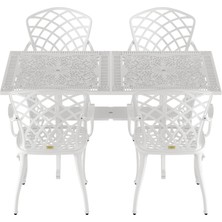 IVF BEYAZ DİKDÖRTGEN MASA + 4'LÜ HİTİT SANDALYE TAKIMI