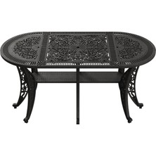 Ivf 6 Kişilik Oval Masa Siyah