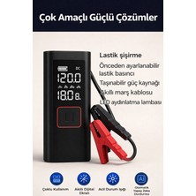Wüber Q3 Araç Akü Takviye Jump Starter 8000MAH Lastik Şişirme Kompresörü Powerbank Acil Kit