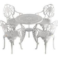 Ivf Beyaz Yuvarlak Masa + 4'lü Isparta Sandalye