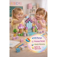 Toyfest Magnetic Building Manyetik Küp 81 Parça Prenses Masal Temalı | Eğitici Yapı Blokları 3+