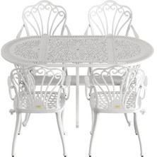 Ivf Beyaz Oval Masa + 4'lü Istanbul Sandalye