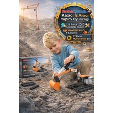 Toyfest Fischertechnik Kazıcı Iş Aracı Yapım Oyuncağı 125 Parça | Hareketli Kol & Kürek Stem 7+