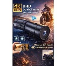 FaroxTech UHD Çift Kanallı Aksiyon Kamerası - Motosiklet ve Kask Kamerası - IP65 Su Geçirmez Kamera