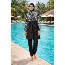 Tesmay Paraşüt Kumaş Hızlı Kuruyan Önden Fermuarlı Kadın Tesettür Mayo 22203