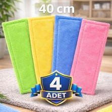 Nistabolje 4 Adet 40 cm Mop Yedek Bezi Mikrofiber Mop Bezi Mop Yedeği