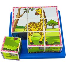 Storemax Uslucanmarketplace Küpss Safari Hayvanları 3D Puzzle - 9 Küp 6 Yapboz