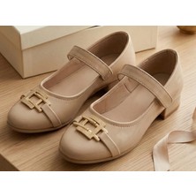 Rexba Sayın Kız Çocuk Bej Toka Detaylı Babet