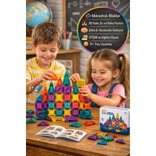 Toyfest Magnetic Mini Manyetik 3D Yapı Blokları 49 Parça 3,75 cm | Stem Zeka Oyuncağı