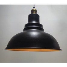 Allians Rustik Metal Sarkıt Avize, Eskitme Duylu Siyah ve Altın Detaylı Tasarım