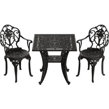 IVF SİYAH KARE MASA + 2'Lİ ISPARTA SANDALYE TAKIMI