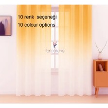 Farbateks Koyu Sarı Kavun Içi Tül Perde Degrade Renk Üsten Renk Geçişli  2kat Pileli Tül Perde