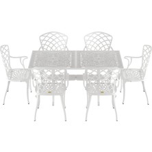 Ivf Beyaz Dikdörtgen Masa + 6'lı Hitit Sandalye