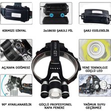 İlk El Grup 3 Başlıklı Şarjlı  Kafa Feneri   WT-256