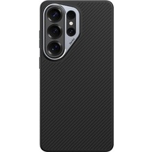 Galaxy S26 Ultra Kılıf Karbon Fiber M-Safe Uyumlu Benks Hybrid Armorpro 600D Kevlar Kapak Siyah