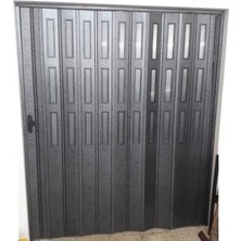 Dekoraks 3 Sıra Camlı Akordeon Kapı, Karaağaç Ahşap Desenli 87X215CM